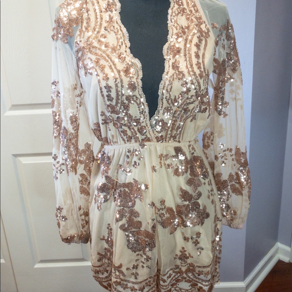 Elegant nude romper